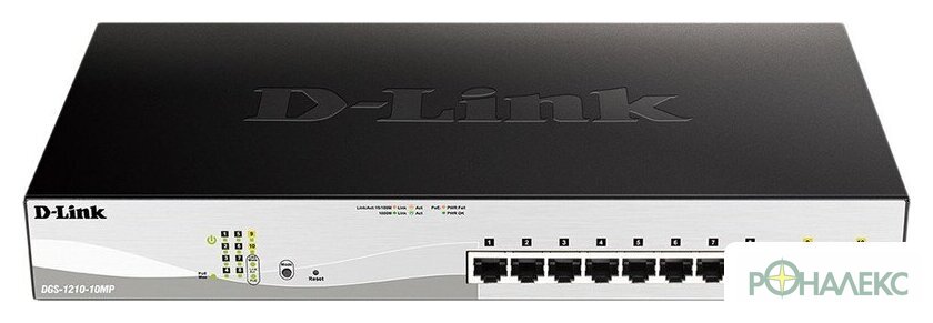 Управляемый коммутатор 2-го уровня D-Link DGS-1210-10MP/FL2A - фото