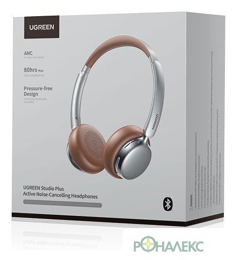 Наушники Ugreen Studio Plus HP207 (серебристый/коричневый) - фото3