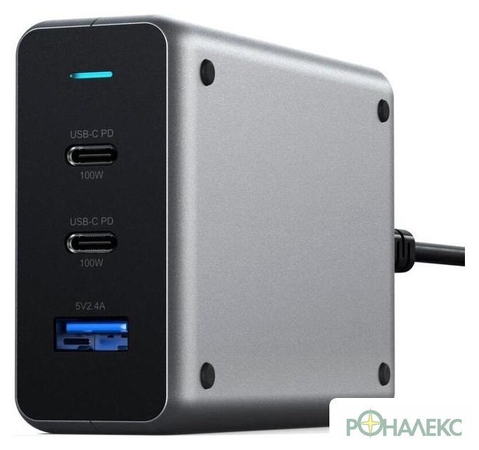 Сетевое зарядное Satechi 100W Type-C PD Compact GAN Charger ST-TC100GM-EU (европейская вилка) - фото2