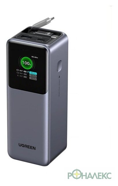 Внешний аккумулятор Ugreen PB726 95670B 20000mAh (серый) - фото