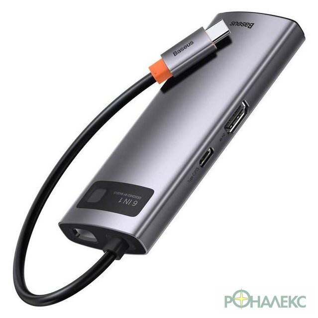 Док-станция Baseus Metal Gleam Series 6-in-1 Multifunctional USB Type C CAHUB-CW0G - фото5