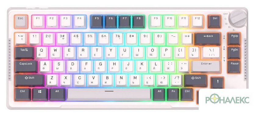 Клавиатура Royal Kludge RK-H81 RGB White Night (RK Blue) - фото