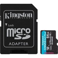 Карта памяти Kingston Canvas Go! microSDXC 64GB SDCG4/64GB (с адаптером)