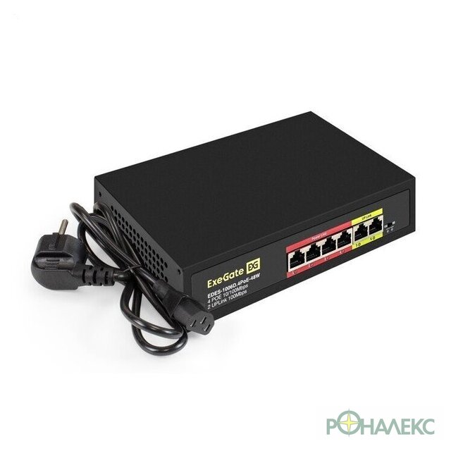 Неуправляемый коммутатор ExeGate EDES-1006D.4PoE-48W - фото2