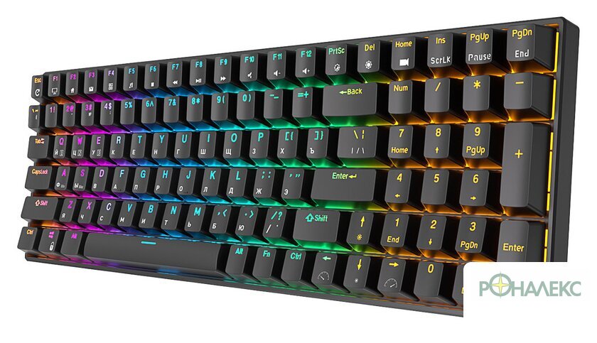 Клавиатура Royal Kludge RK100 RGB (черный, RK Red) - фото3