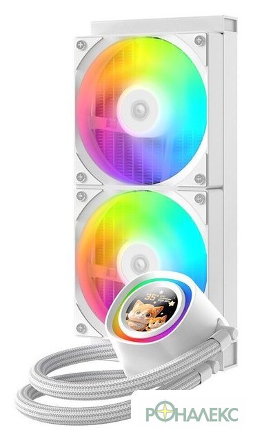 Система жидкостного охлаждения для процессора ID-Cooling FX240 LCD White - фото2