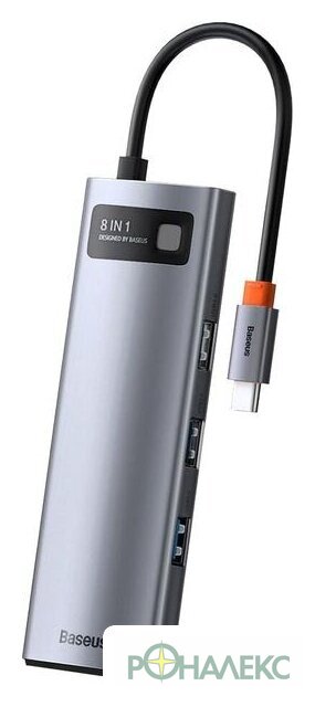 Док-станция Baseus Metal Gleam Series 8-in-1 Multifunctional Type-C HUB Docking Station CAHUB-CV0G - фото3
