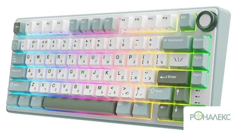 Клавиатура Royal Kludge R75 RGB Sky Cyan (RK Silver) - фото3