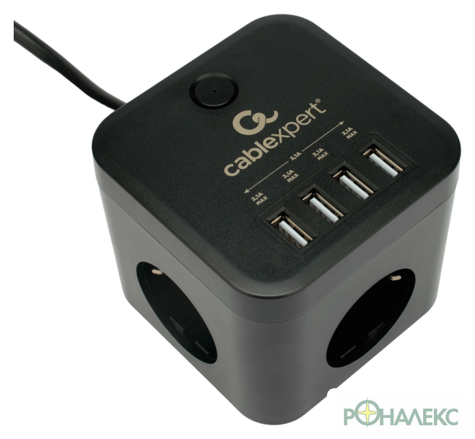 Сетевой фильтр Cablexpert CUBE-3-U4-B-1.5 - фото