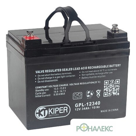 Аккумулятор для ИБП Kiper GPL-12340 (12В/34 А·ч) - фото