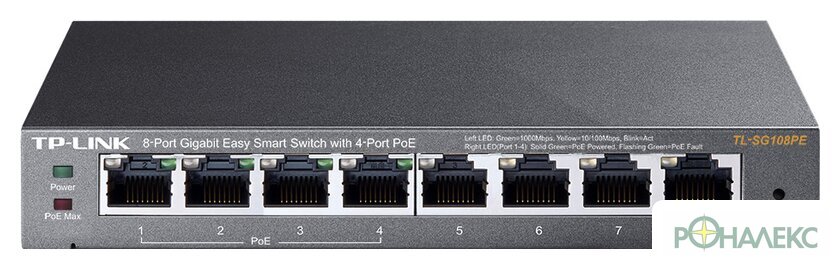 Настраиваемый коммутатор TP-Link TL-SG108PE - фото