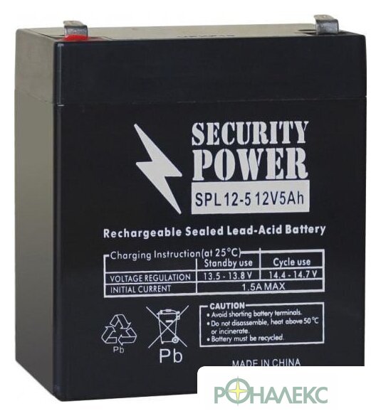 Аккумулятор для ИБП Security Power SPL 12-5 F2 (12В/5 А·ч) - фото
