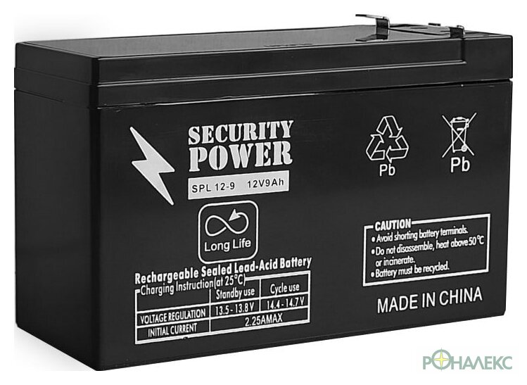 Аккумулятор для ИБП Security Power SPL 12-9 F2 (12В/9 А·ч) - фото