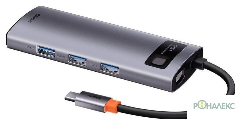 USB-хаб Baseus Metal Gleam Series Multifunctional HUB Type-C Hub Docking Station CAHUB-CX0G - фото2