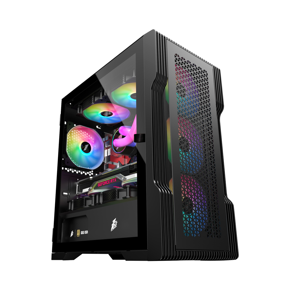 Корпус 1stPlayer Trilobite T3 (черный) (T3-BK-4F1)- фото