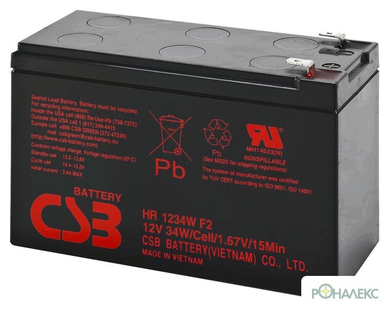 Аккумулятор для ИБП CSB Battery HR1234W F2 (12В/9 А·ч) - фото