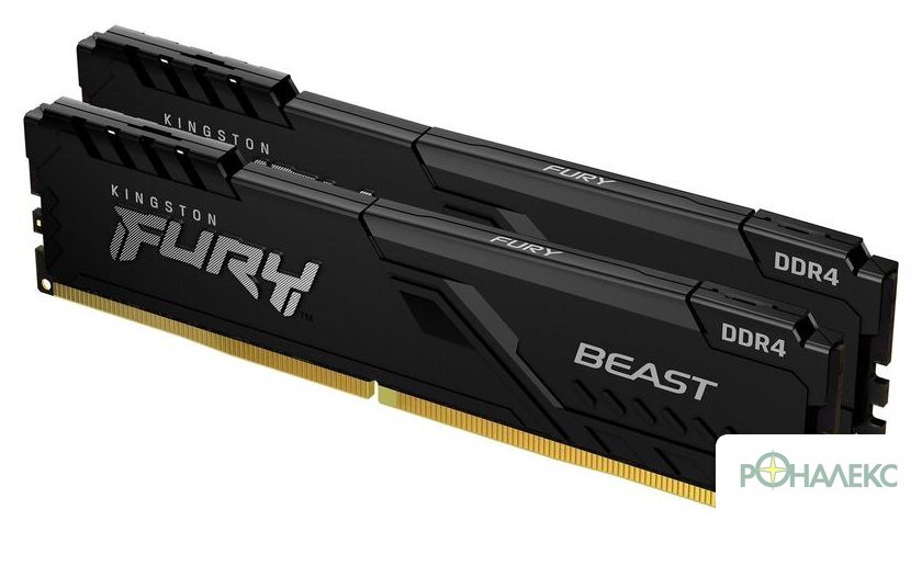 Оперативная память Kingston FURY Beast 2x16GB DDR4 PC4-25600 KF432C16BBK2/32 - фото