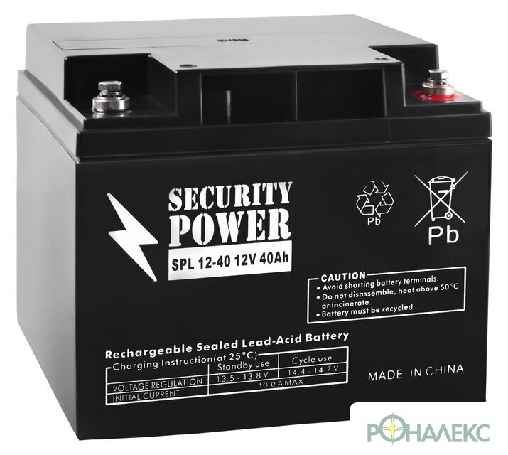 Аккумулятор для ИБП Security Power SPL 12-40 (12В/40 А·ч) - фото