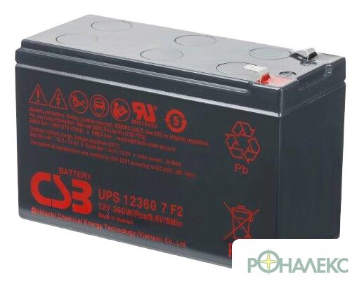 Аккумулятор для ИБП CSB Battery UPS123607 F2 (12В/7.5 А·ч) - фото