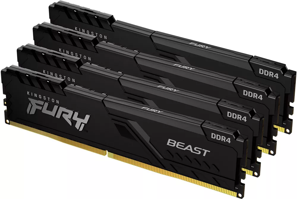 Модуль памяти 64Gb (4*16Gb) Kingston FURY Beast Black (KF432C16BBK4/64)- фото