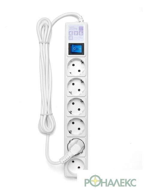 Сетевой фильтр Power Cube Куб SPG(5+1)-16B, 6 розеток, белый [SPG(5+1)-16B-1,9М] - фото2