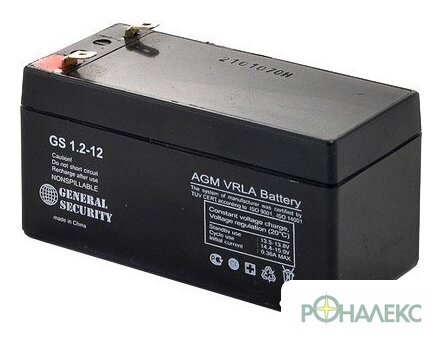 Аккумулятор для ИБП General Security GS 1.2-12 (12В/1.2 А·ч) - фото
