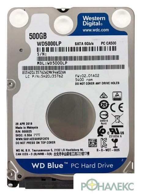 Жесткий диск WD Blue 500GB WD5000LPZX - фото