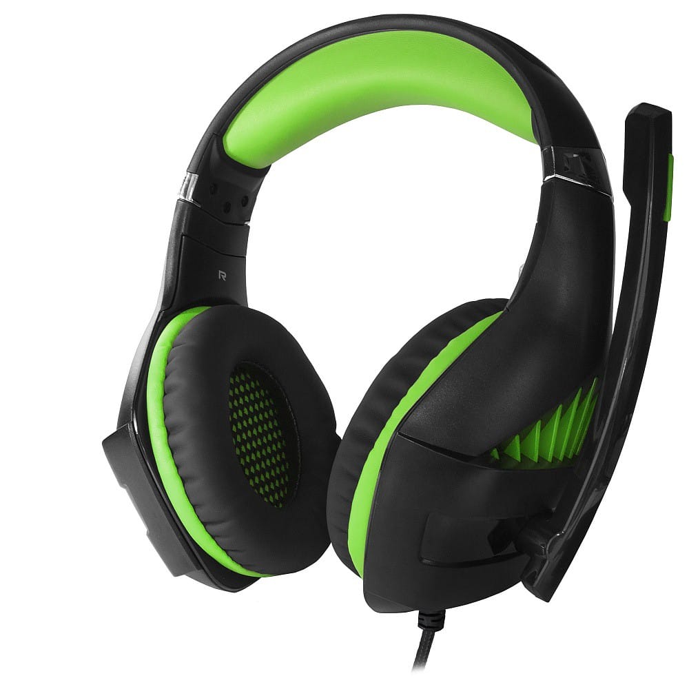 Наушники Crown CMGH-2002 Black/Green (накладные, закрытые, 20-20000Гц, 32 Ом)- фото