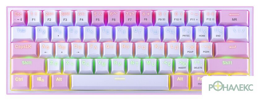 Клавиатура Redragon Fizz (розовый/белый) - фото
