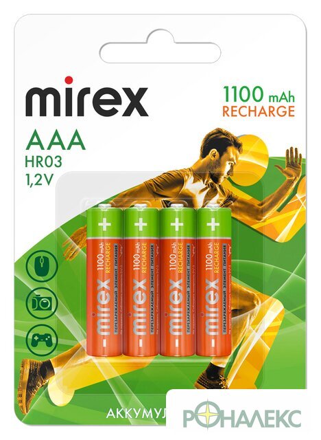 Аккумулятор Mirex AAA 1100mAh 4 шт HR03-11-E4 - фото