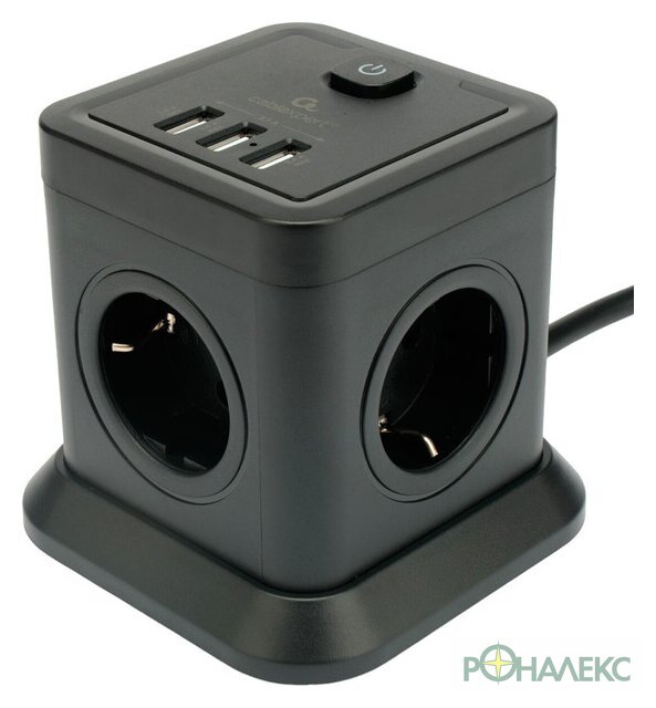 Сетевой фильтр Cablexpert TWR-4-U3-B-2 - фото