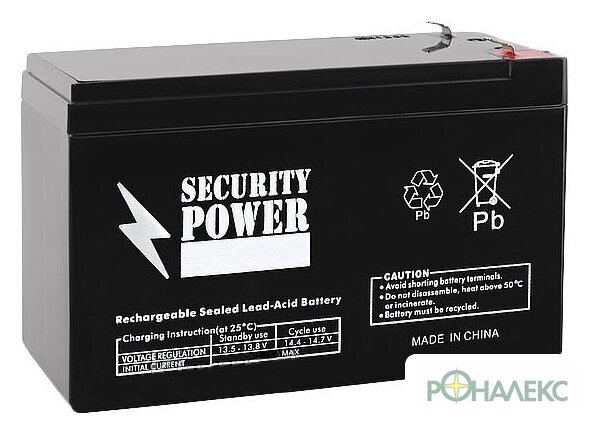 Аккумулятор для ИБП Security Power SP 12-2,3 F1 (12В/2.3 А·ч) - фото