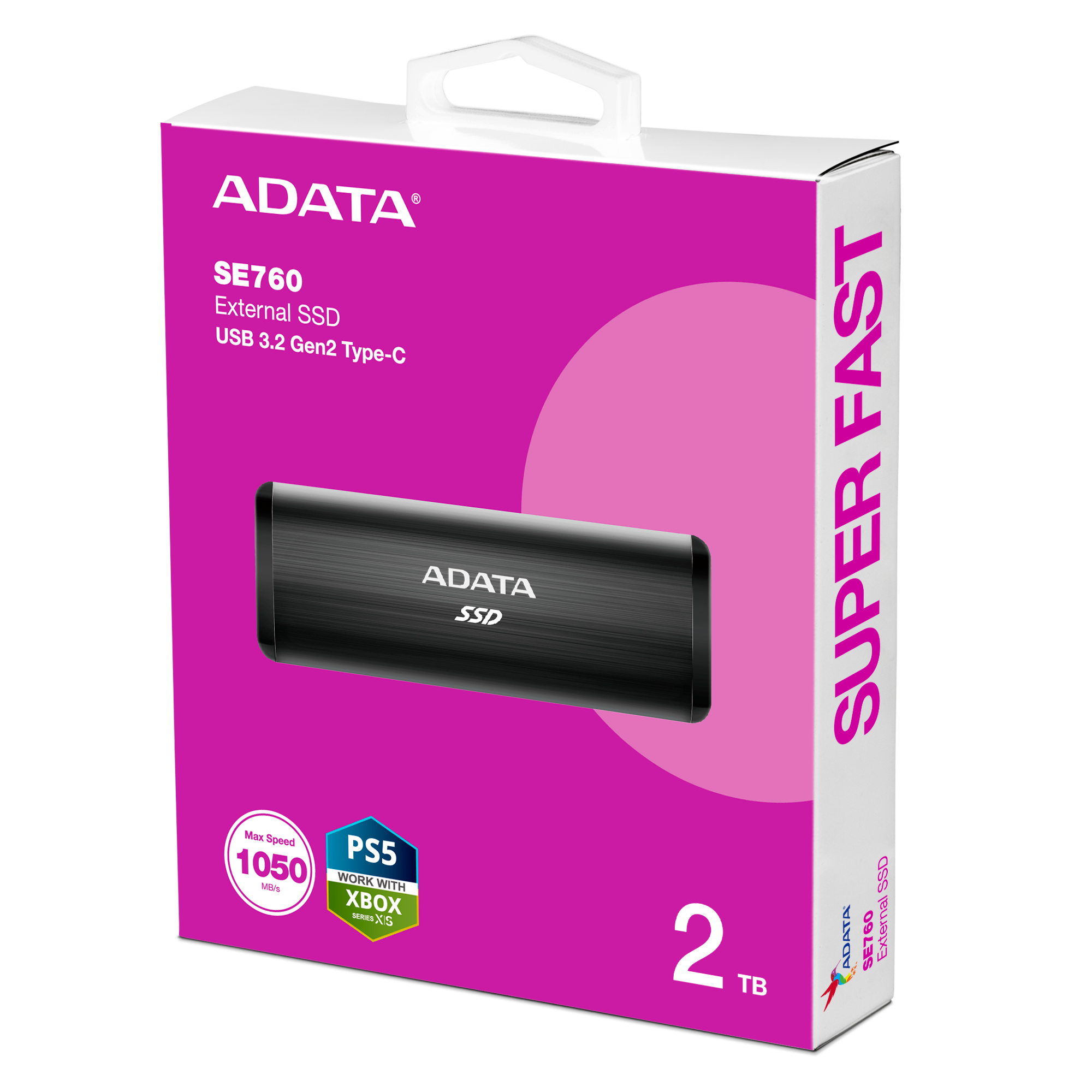 Внешний жесткий диск SSD 2Tb A-DATA SE760 (ASE760-2TU32G2-CBK)- фото5