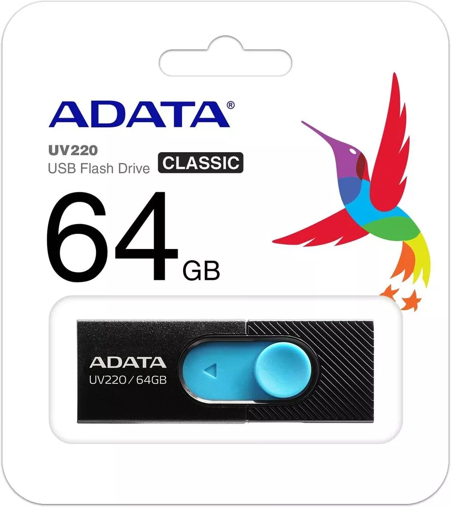 Usb flash disk 64Gb A-DATA UV220 (AUV220-64G-RBKBL)- фото3