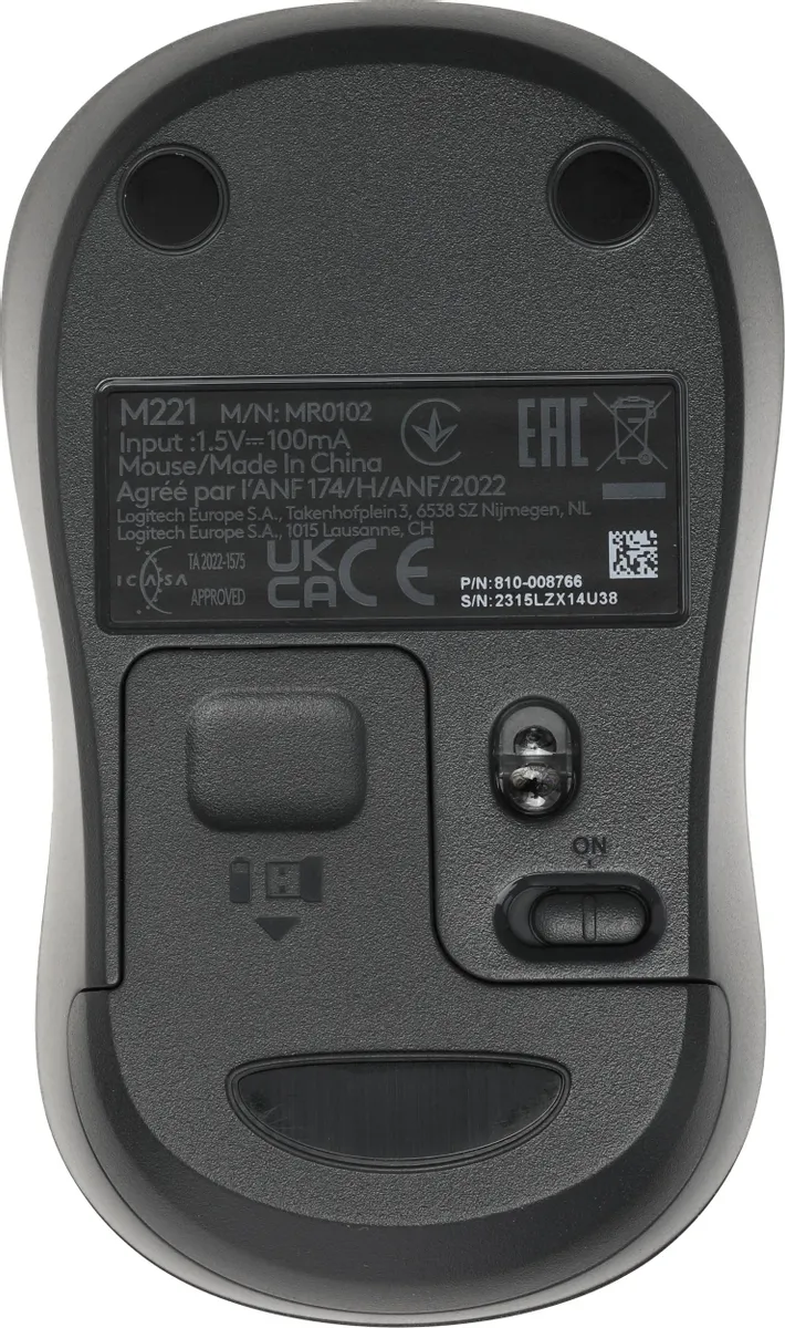 Мышь Logitech M221 Silent (серый/черный) (910-006510)- фото5