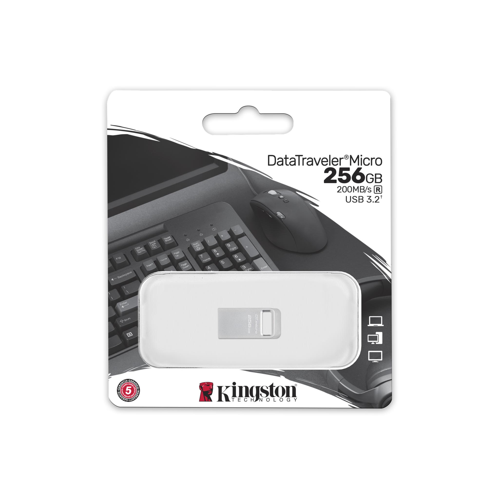 Usb flash disk 256Gb Kingston DataTraveler Micro (DTMC3G2/256GB)- фото3