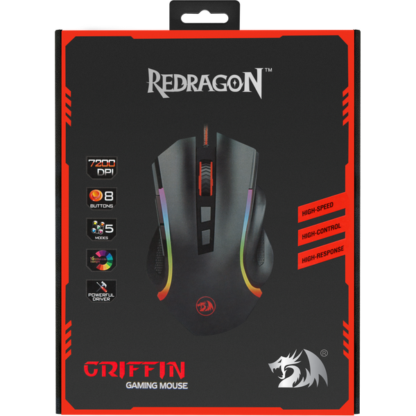 Мышь Redragon Griffin (75093) (7200dpi, 8 кнопок, подсветка, USB)- фото6