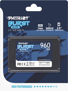 Жесткий диск SSD 960Gb Patriot Burst Elite (PBE960GS25SSDR)- фото6