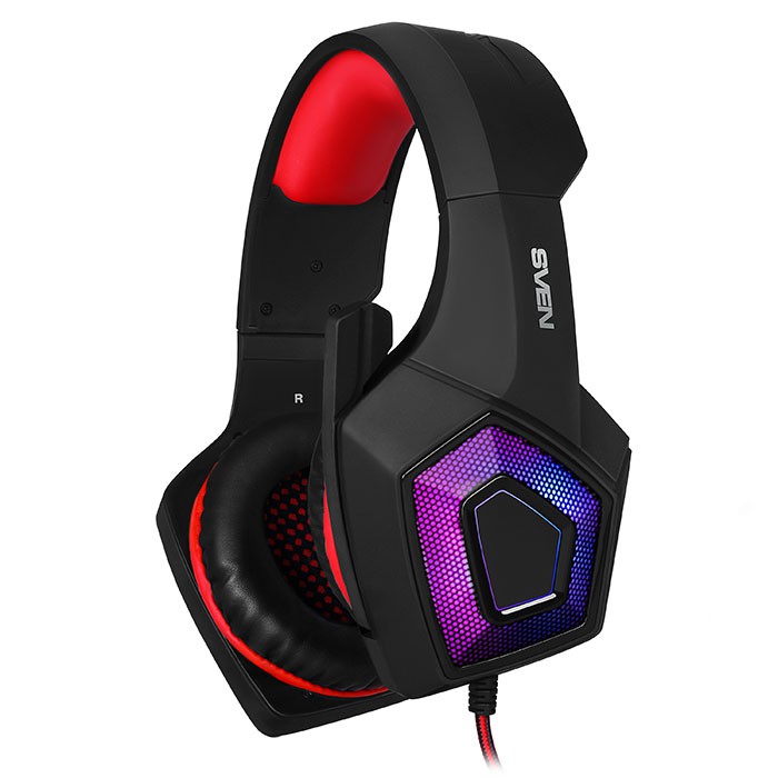Наушники Sven AP-U880MV Black-Red (мониторные, закрытые, подсветка, 20-20000Гц, 32 Ом)- фото2