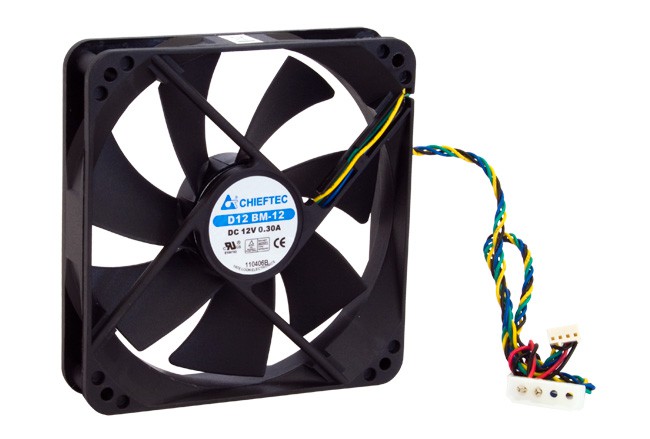 Вентилятор Chieftec AF-1225PWM (120mm, 1650rpm, 59CFM, 29dB, 4pin/Molex, 2xBall)- фото2